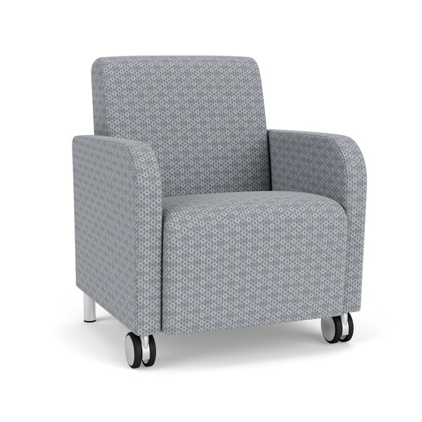 Lesro Siena Lounge Reception Guest Chair w/ Front Casters, 27 in W 29.5 in L 32.5 in H SN1101 - main